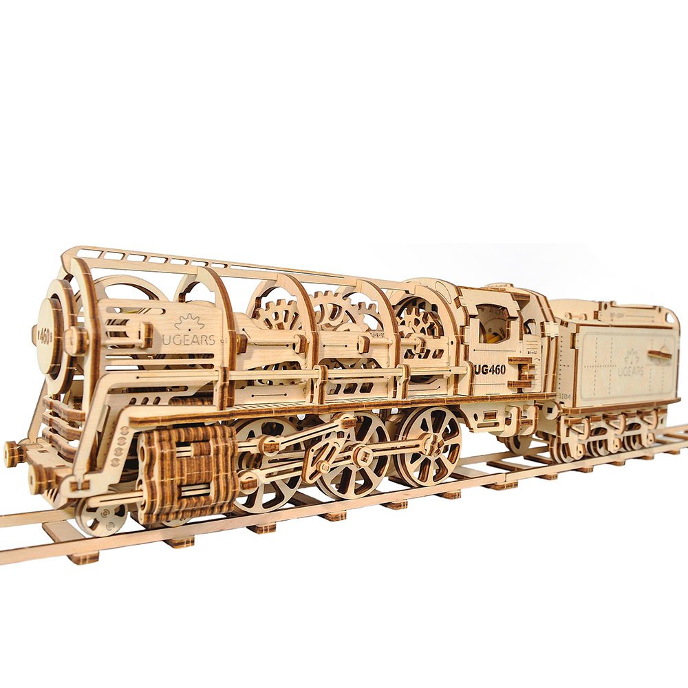 UGEARS TRAM with Rails Self-Propelled Mechanical Wooden Model Kit 3D Puzzle
