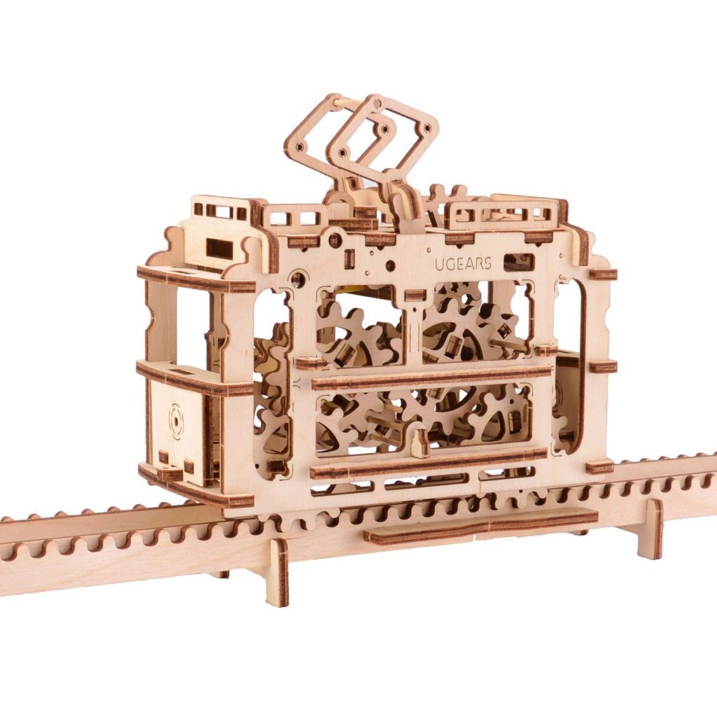 UGEARS TRAM WITH RAILS Mechanical 3D Wooden Puzzle Construction DIY Set 