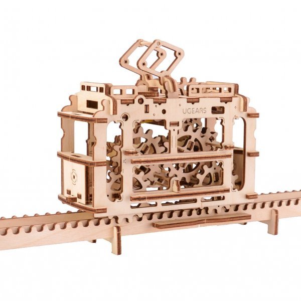 UGears Mechanical Wooden Model 3D Puzzle Kit Tram On Rails