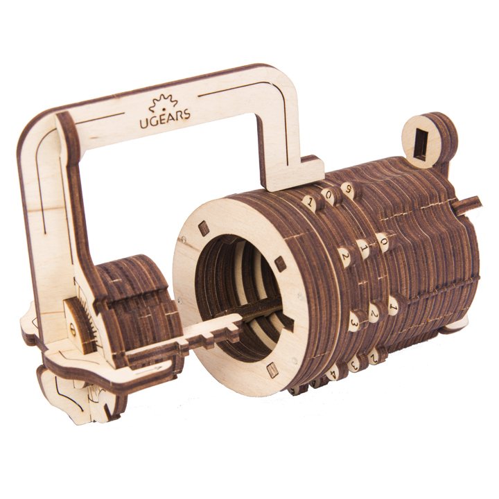 UGEARS Utg0017 Combination Lock Wooden 3d Mechanical Puzzle for sale online 