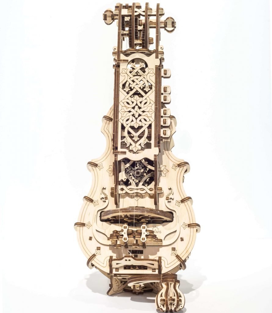 UGears Mechanical Models Puzzle Kit Mechanical Hurdy-Gurdy Musical Instrument 