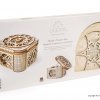 UGears Treasure Box + STEAMPUNK CLOCK Wooden 3D Model 2542