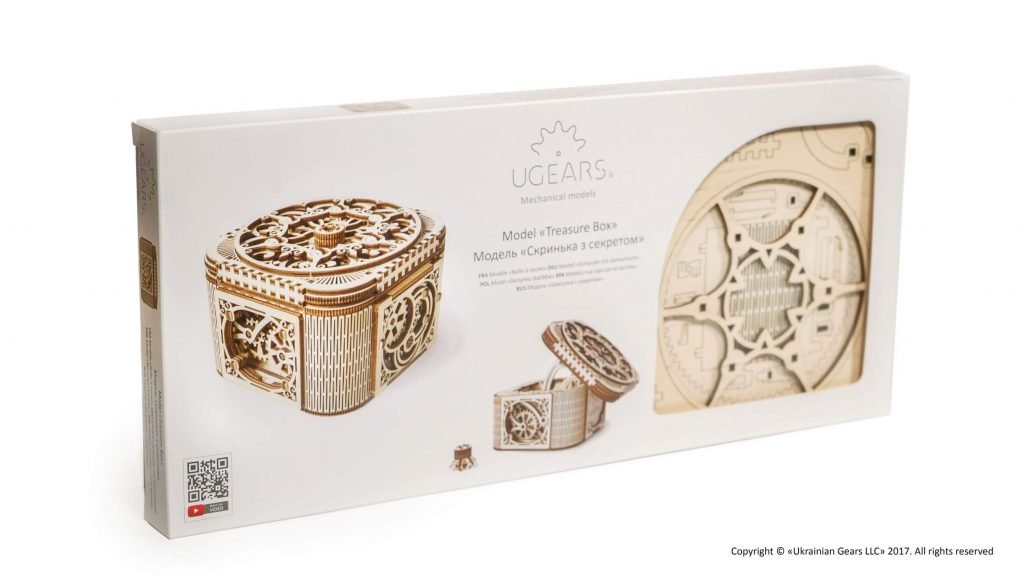 UGears Treasure Box - Mechanical 3D Jewelry Box Puzzle