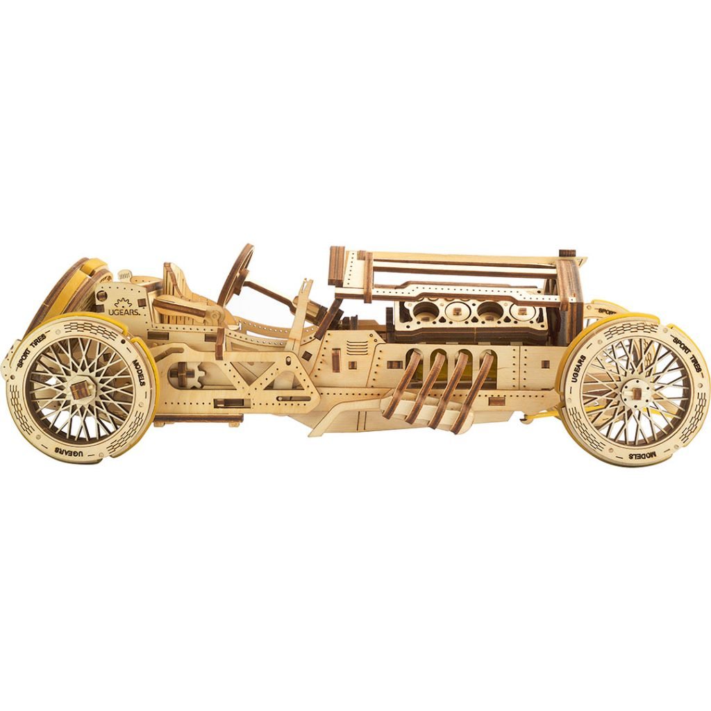 3DWooden Puzzles/Mechanical Models/Propelled Model UGears-U-9 Grand Prix Car 