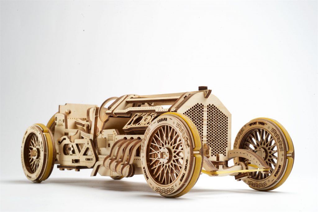 UGears Plywood Grand Prix Car Collectible Mechanical Model 