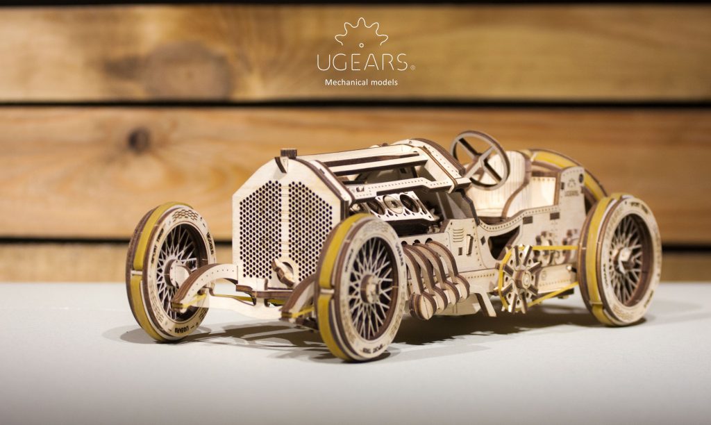UGears Plywood Grand Prix Car Collectible Mechanical Model
