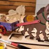 UGears Clock, Donkey, Merry-go-Round, Biplane and Mill Wooden 3D Model 11838