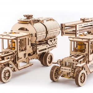 UGears Mechanical Wooden Model 3D Puzzle Kit UGM-11 Truck and Set of Additions