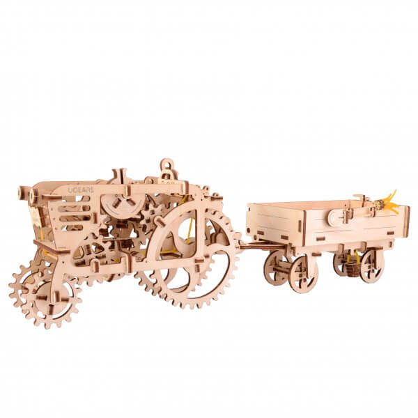 UGears Mechanical Wooden Model 3D Puzzle Kit Tractor and Trailer