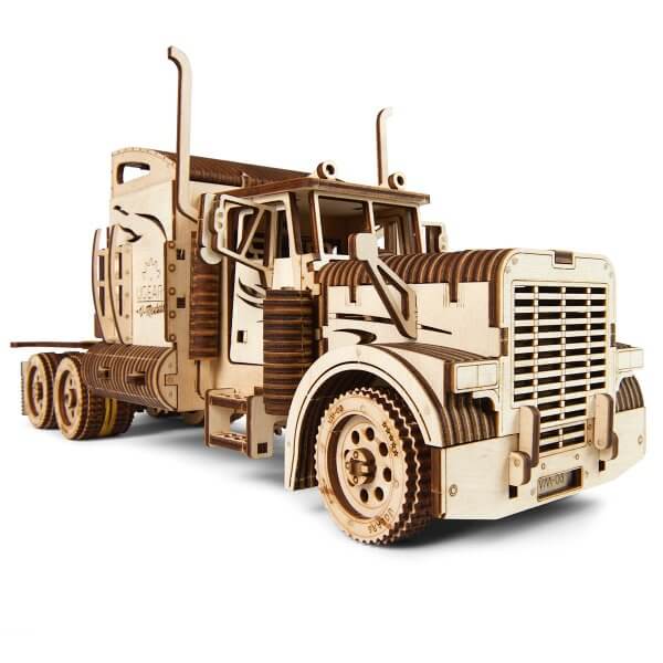 Mechanical wooden 3D puzzle Trailer truck