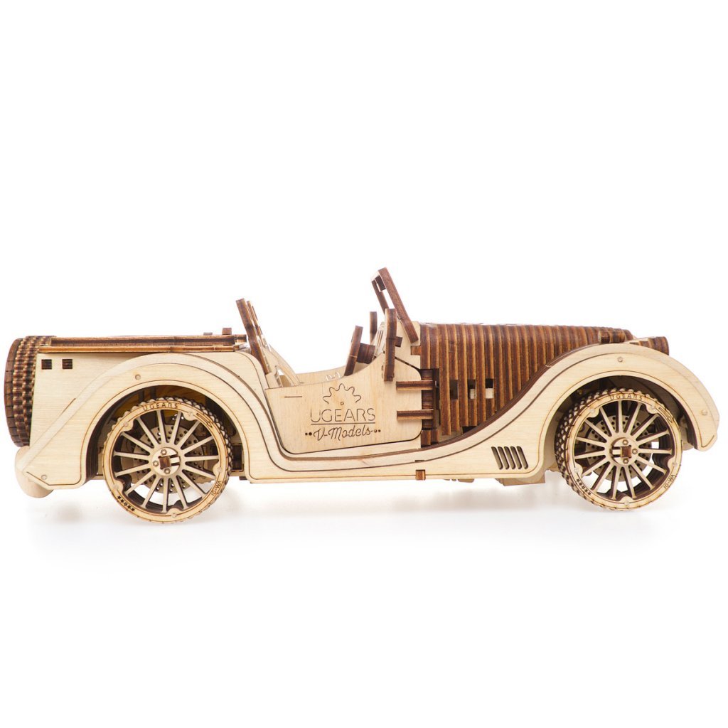 Wooden Mechanical Model 437Pieces KIT 3D puzzle Assembly UGears Roadster VM-01 