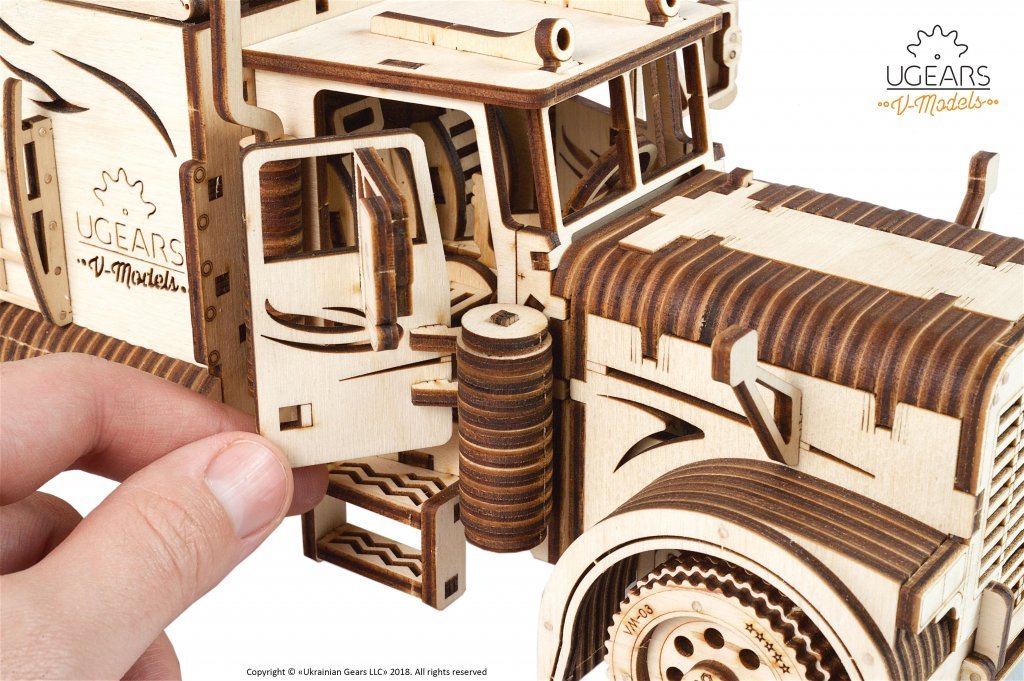 Mécanique ugears Wooden 3D Puzzle Modèle VM-03 Camion Lourd Construction Set 