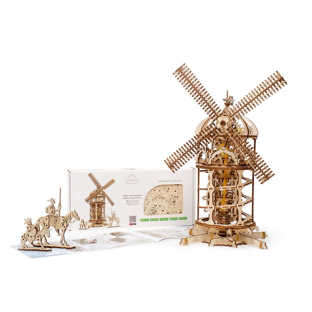 UGEARS Windmühle mit Antrieb 3D Puzzle Holzmodell