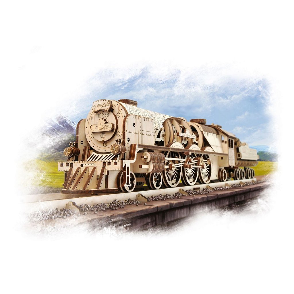 新品未使用です☆ Ugears ユーギアーズ V-Express Steam Train with Tender V-Express蒸気機関車  鉄道模型