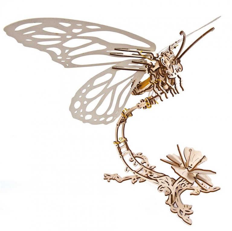 Self-Assembling Animal Puzzle Kit Wooden Insect Model Moving Wooden Mechanical Butterfly Model Wooden Model Kits for Adults and Kids Gift and Home Décor UGEARS Butterfly 3D Wooden Puzzle