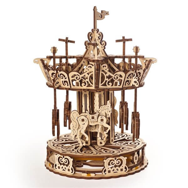 UGears Mechanical Wooden Model 3D Puzzle Kit Carousel
