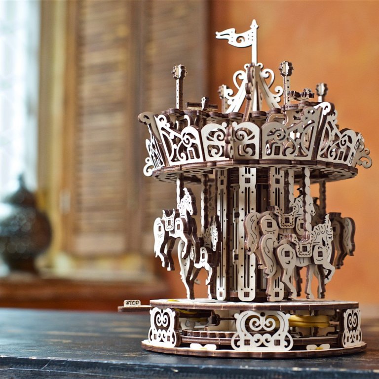 Ugears Mechanical Model  Carousel wooden puzzle and construction kit