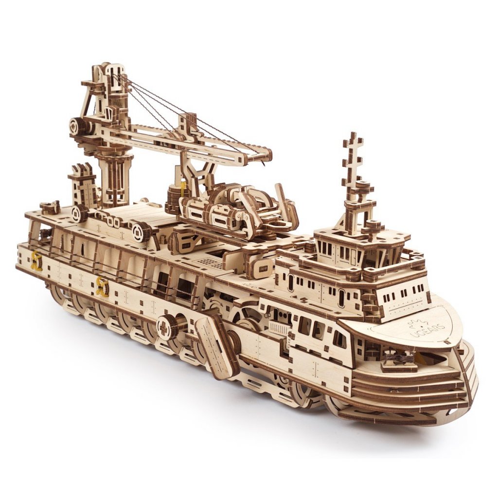 Laser cut wood wooden Model Tug Boat 3d puzzle Kit 